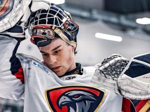 Raiden LeGall in net for the Nighthawks.