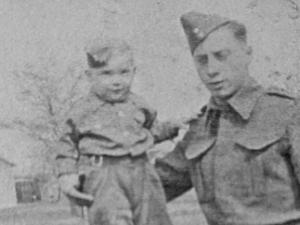 Arthur Wilson with his father, just before he went off to the war.