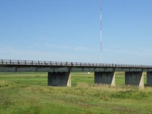 The bridge over the Red River Floodway along Highway 200 south of Winnipeg.