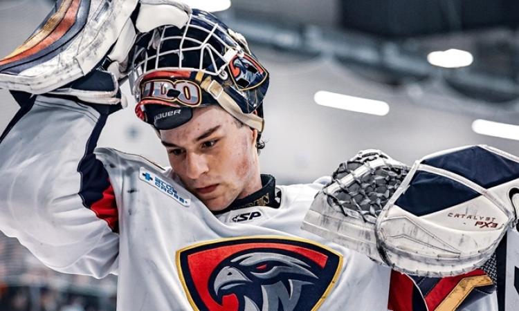 Raiden LeGall in net for the Nighthawks.