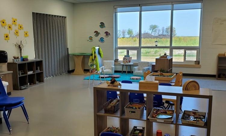 Inside the Growing Minds location at Niverville High School.