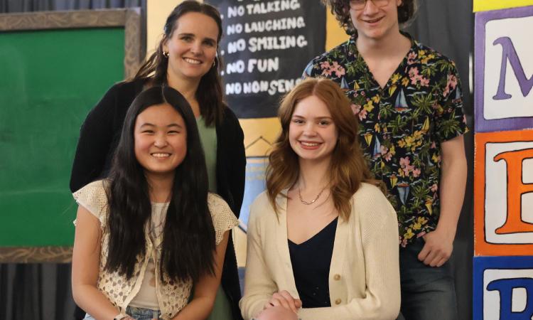 Back: Janelle Malech and Nicholas Pritchard. Front: Ruolin Zhang and Samantha Taylor.