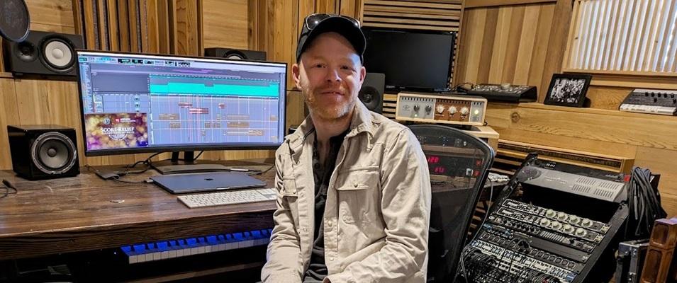 Evan St. Cyr in his home studio.