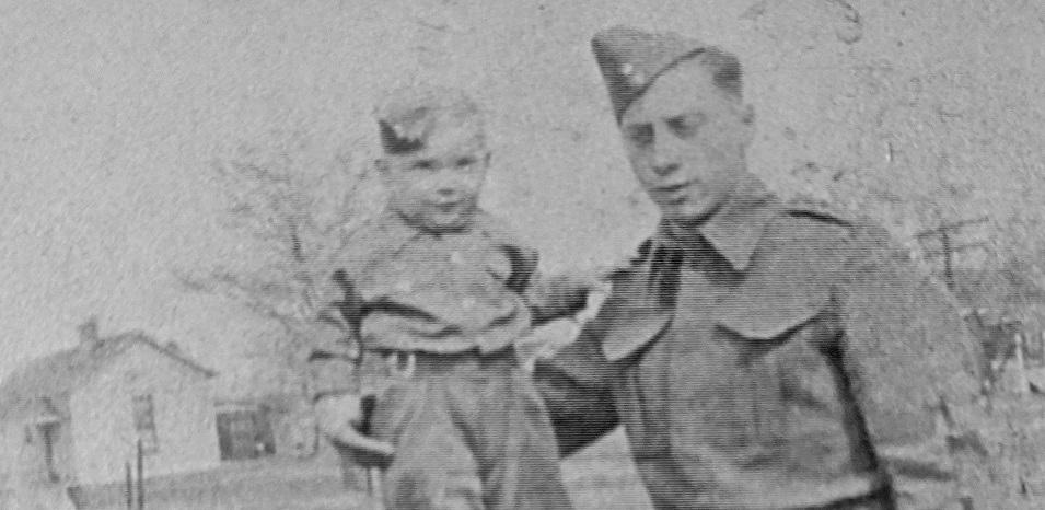 Arthur Wilson with his father, just before he went off to the war.