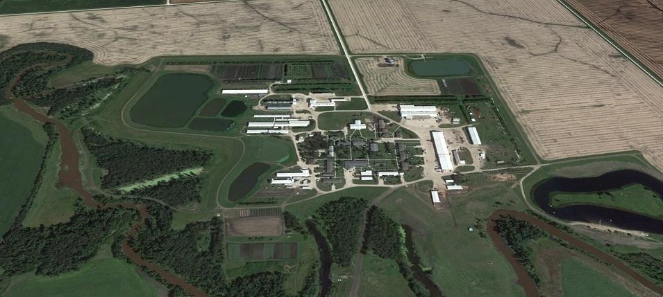 The Crystal Springs Hutterite colony, southeast of Ste. Agathe.