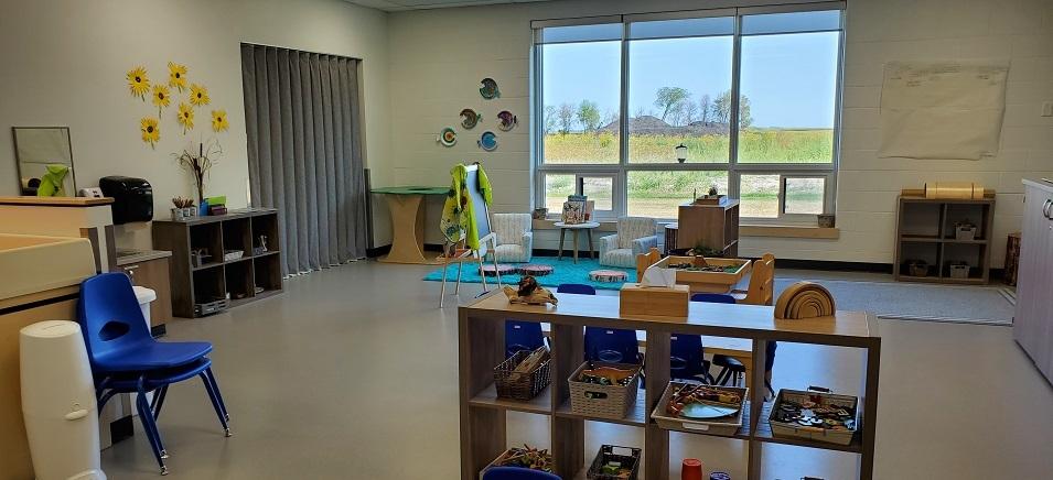 Inside the Growing Minds location at Niverville High School.