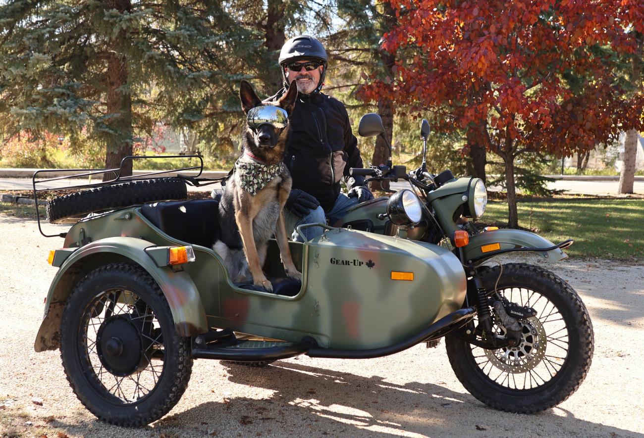 Steve Choquette with Rommel, his faithful German Shepherd.