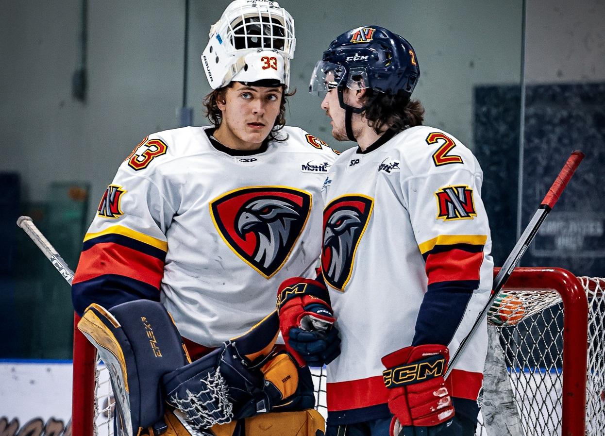 The Niverville Nighthawks defeated the top-ranked Steinbach Pistons on Saturday night with a monumental 3–2 victory over their rivals on the road. 