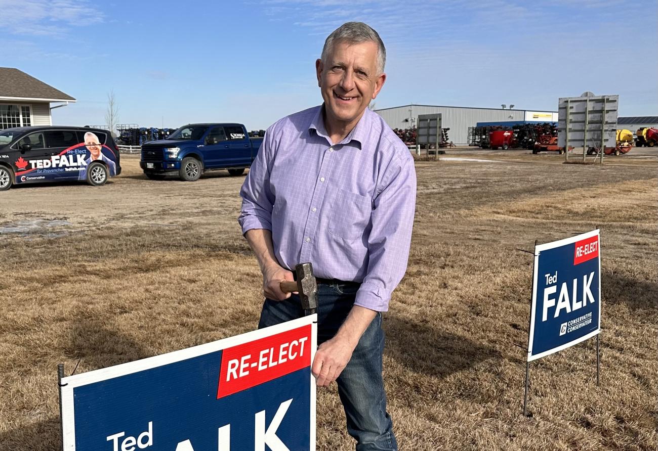 Conservative candidate Ted Falk is running for re-election in Provencher.