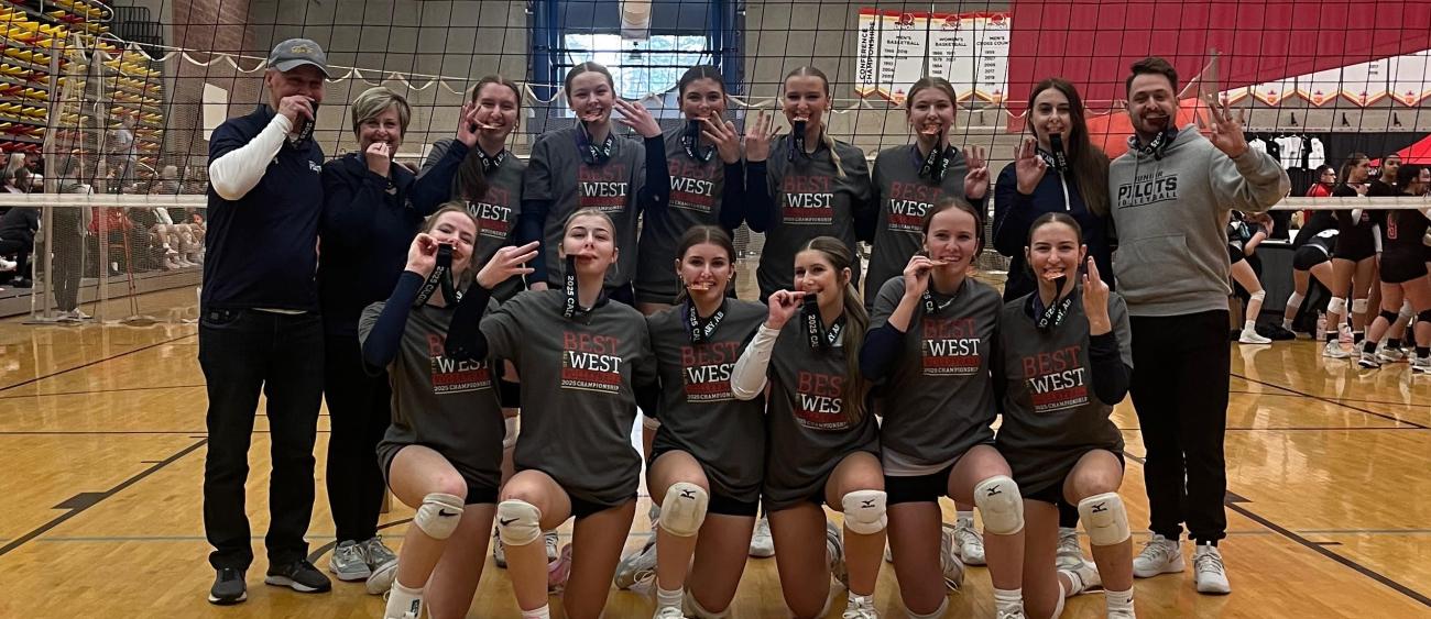 Back: Carl Fast, Heather Fast, Carly Friesen, Sage Wiebe, Bella Peters, Abby Voth, Kiersten Reimer, Kyla Zacharias, and Dylan Zacharias. Front: Abbie Parker, Willow Murray, Halle Smith, Mady Friesen, Olivia Unrau, and Tanya Gauthier. 