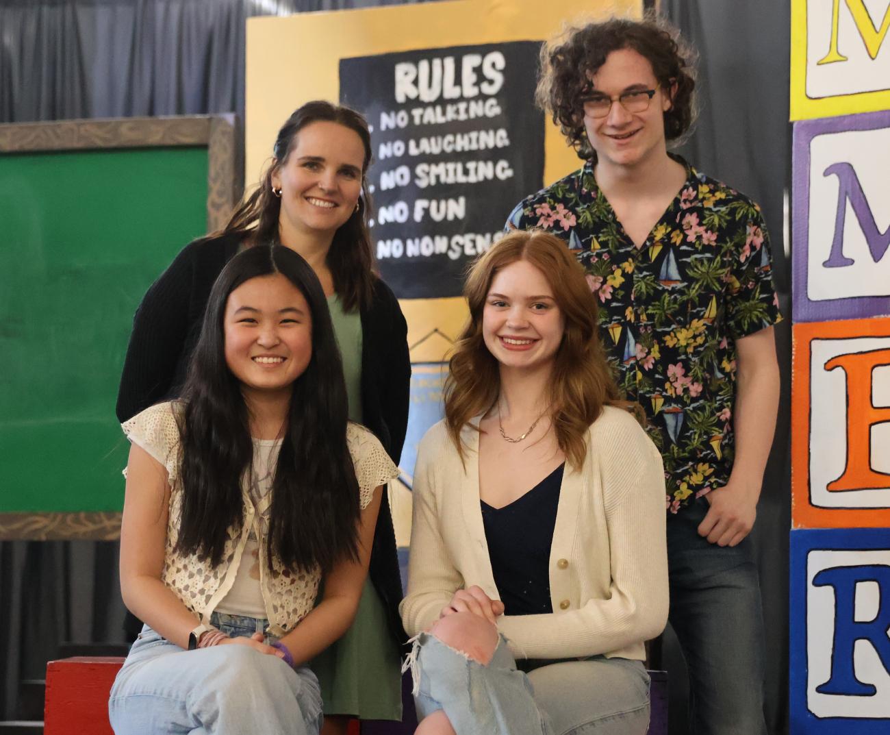 Back: Janelle Malech and Nicholas Pritchard. Front: Ruolin Zhang and Samantha Taylor.