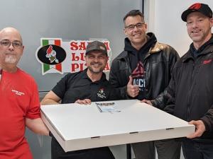 Santa Lucia Pizza had made their first giant, 30-inch pizza out of their Niverville location. The auspicious occasion took place on Friday, February 9.