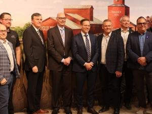 Dignitaries gather at the CRRC in Niveville for a major wastewater investment announcement.