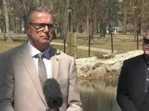 AMM President Kam Blight and Justice Minister Kelvin Goertzen.