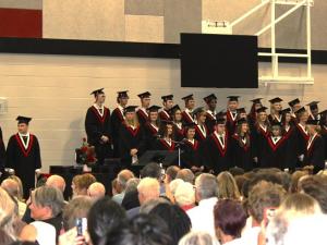 Niverville High School hosts its first indoor convocation ceremony.