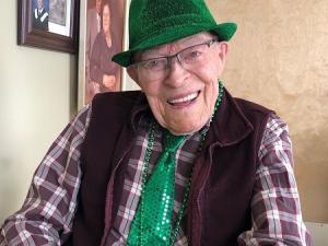 Jacob Falk celebrates St. Patrick’s Day in March 2022.