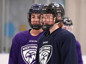 Players put on Nighthawks jerseys for last month's Junior ID Camp.