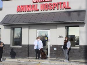 The staff of the Niverville Animal Hospital: Andrea Unruh, Dr. Delores Faucher, and Sarah Carbonneau.