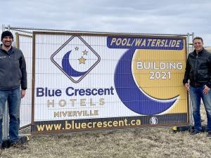 Andrew Rempel of Steel Creek Developers with local developer Ray Dowse at the site of the new hotel.