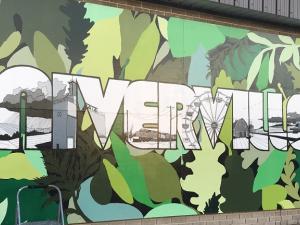 The new Heritage Mural on the west side of the post office in Niverville.