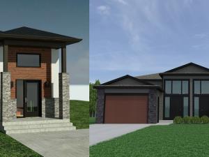 Mockups of the smaller houses to be built in The Highlands. Final homes may not be exactly as shown.