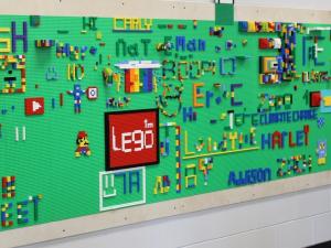 The Lego wall in the Learning Commons.