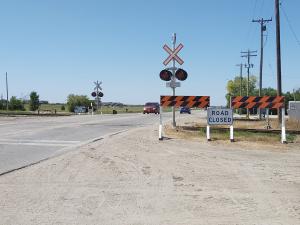 The Main Street railway crossing in Niverville.