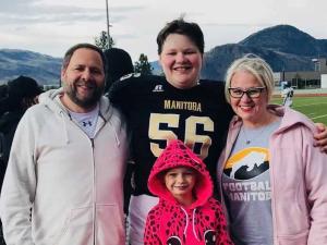 Odin Peterson with his family in Kamloops, British Columbia.