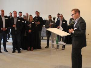 Ritchot Mayor Chris Ewen addresses business owners, prospective investors, and residents of Ritchot.