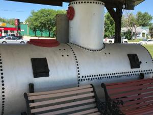 The restored boiler of the S.S. Cheyenne, dredged up from the Red River and put on display in Ste. Agathe.