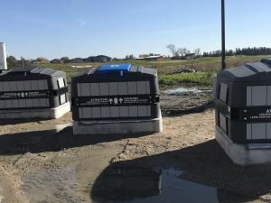 The new underground waste receptacles along Old Drovers Run in Niverville.