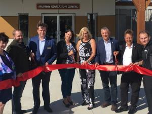 Dignitaries gather for the opening of the new Murray Education Centre.