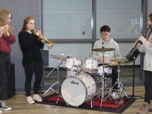 This month, students have been taking up resident in the school’s new band room.