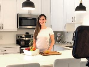 Rebecca Rempel has been recording her cooking classes at home with a simple setup.