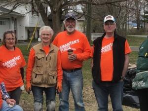 Lisa Letkeman (in brown) with her team of volunteers.