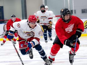 A rookie lineup took the ice in the Nighthawks' first preseason tilt.