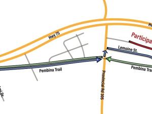 The parade route through Ste. Agathe.