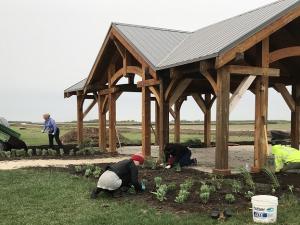 Local Communities in Bloom volunteers at work at Hespeler Park.