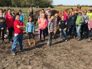 The Steinbach Sunset Riders 4H Light horse and Pony Club, with members from all over the southeast region.