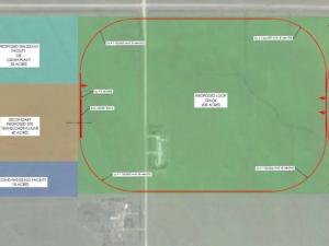 One of the proposed layouts for the rail loop northwest of Niverville.