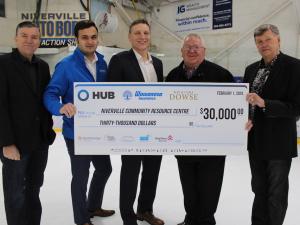 Mayor Myron Dyck, Vedran Hodzic, Ray Dowse, Clarence Braun, and Keith Jordan.