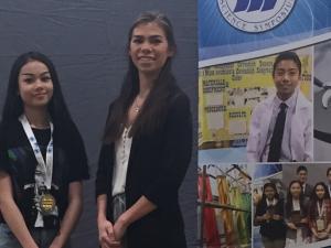 Ava Lagasse accepts her awards at the Manitoba School Science Symposium.