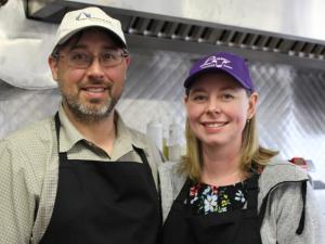 Ryan and Stacie Faucher at the new St. Adolphe Drive-In.