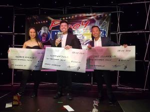 The top three finishers of this year’s Pinoy Pop Star, including Joey Villanueva of Niverville.