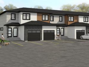 Rendering of townhouse rental units in Luke Wiebe’s existing Niverville development.