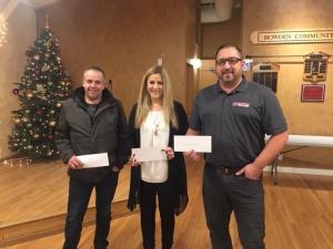 Derek Roth of Adventure Power Products, Leanne Moore of Affinity Insurance, and Alain Robert of Ste. Agathe Service. 