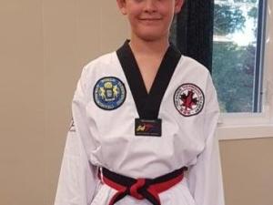Nicholas Lemoine has been learning taekwondo for two years.