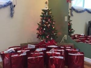 Last year’s gift bags for Santa for Seniors.