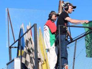 Ryan Becenko on the right, Flagman Steve to his left.