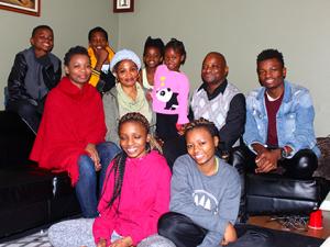 Back: Franco, Michael, Gloria. Centre: Gina, Scola, Nina, Justin, and Chris. Front: Rita and Chance: Missing: Angelique, Anitah, and Shadrach.